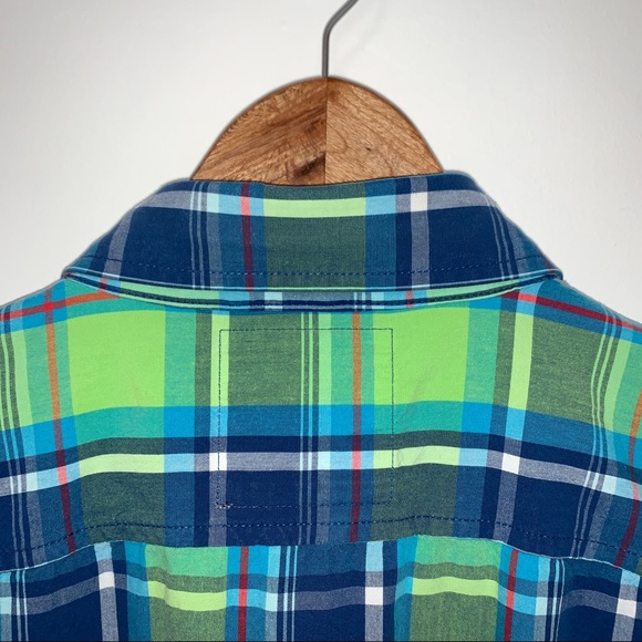 Hollister Men Size XL Shirt Plaid Soft Woven Long Sleeves Blue & Green - Picture 10 of 12